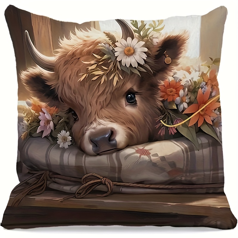 2D Flat - 1pc Highland Cow Pil - Pillow Insert 18X18 recension och pris