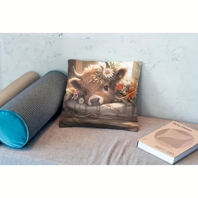 2D Flat - 1pc Highland Cow Pil - Pillow Insert 18X18 recension och pris