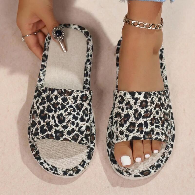 Linen Leopard Women's Slippers - Home Textile recension och pris